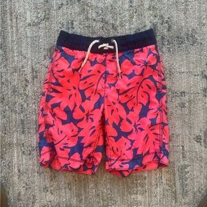 Gap Boys Tropical Red and Blue Swim Shorts Size Small